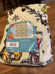 Peluche Noël Winnie l'ourson et le porcelet couverture nuageuse TikTok viral 60x70 - Photo 1/4