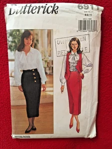 Butterick B6911 6911 Muster - Rock Bluse Weste - Vintage - ungeschnitten - Bild 1 von 3