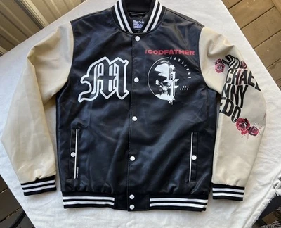 Members Only The Godfather Graphic Men’s Varsity Jacket M Faux Leather 2024 Edt - Image 1 of 4