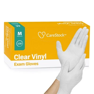 CareStock Vinyl Exam Glove Standard Cuff Length MEDIUM CS2594 1000 per Case - Image 1 of 4