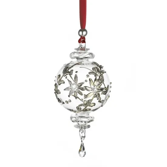Dogale Palla Natale diam. 8,00 cm in cristallo decorata con argento 925 sfera .3 - Immagine 1 di 1