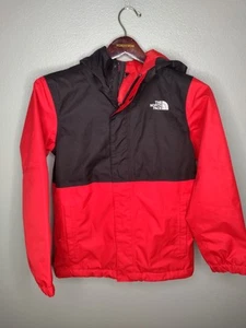 The North Face Youth Kids Jacket Coat Medium 10/12 Red Black Hood Outdoor A6 - Picture 1 of 6