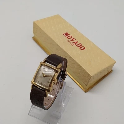 Orologio polso uomo Movado movimento meccanico laminato oro 10 carati usato Foto 1 de 4
