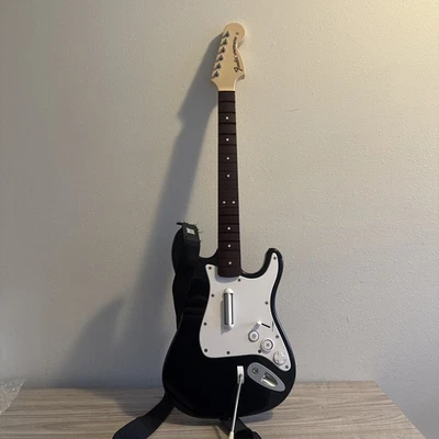 Rock Band 4 Xbox One Fender Strat Stratocaster Wireless Black TESTED Working - Image 1 of 4