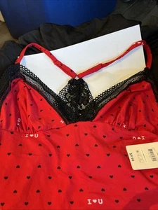 Secret Treasures Adjustable Racerback Lace Trim I ❤️ U Chemise - Medium NWT - Bild 1 von 4