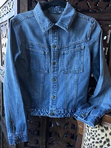 Mens Denim Jacket USA GARAGE BRAND size M Classic style On Trend Boho Fray VGC. - Picture 1 of 11