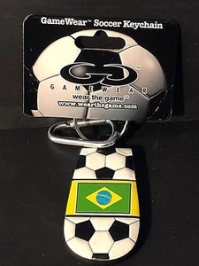Brazil Soccer Team Genuine Soccer Ball Leather Keychain Gamewear NEW - Picture 1 of 3