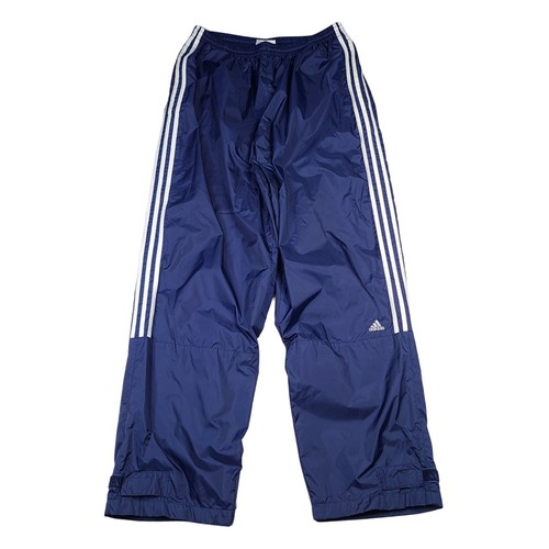 Vintage Adidas Nylon Track Lined Pants Mens XXL Blue 3 Stripes