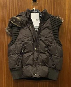 New Tagged Ladies Brown Hooded Gilet from Kaos Size 14 Length 21” - Picture 1 of 3