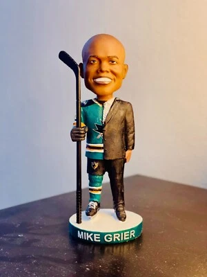 SJ Sharks 'Mike Grier' bobblehead, including stick! - Image 1 of 3