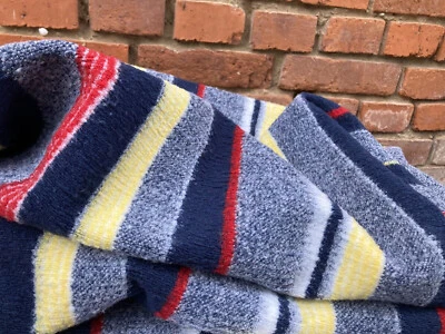 Stoff Meterware Stoffrest Reststück Wolle Acryl Filz bunt gestreift 160 x 160 cm - Bild 1 von 4