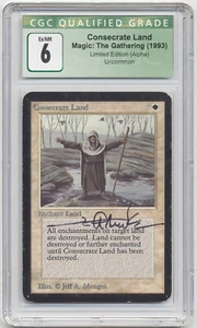 Graded Signed Consecrate Land CGC 6 Alpha Limited Artist Jeff A. Menges 1993 MTG - Picture 1 of 2