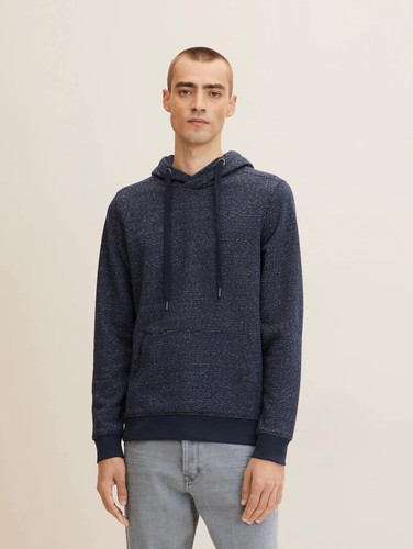 OFF WHITE Felpa con cappuccio uomo TOM TAILOR FINE STRIPED HOODIE