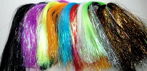 FLASHBOU ICE WING FIBER - Flat Pearlescent Crystal Flash Tinsel - .5mm x 12 in - Picture 1 of 21
