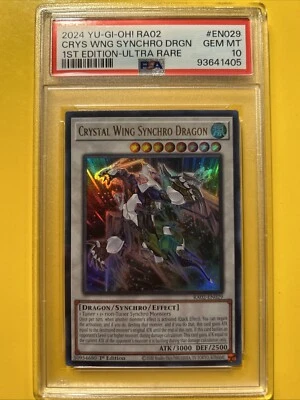 YuGiOh CRYSTAL WING SYNCHRO DRAGON #RA02-EN029🔥PSA 10🔥1st ED-2024 ULTRA RARE - Image 1 of 4