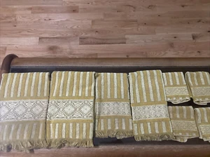 Callaway Handtuch Set 8-teilig gold und weiß VINTAGE - Bild 1 von 10