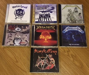 Lot of 7 Heavy Metal Rock CD Albums Metallica Slayer Megadeth Iron Maiden Death - Picture 1 of 10