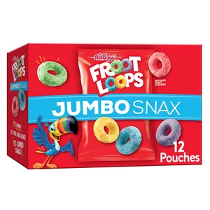 Kellogg'S Froot Loops Jumbo Snax Cereal Snacks, Kids Snacks, Fruit Flavored, Ori - Bild 1 von 12