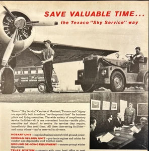 1962 Texaco "Sky Service" Centres Montreal Toronto Calgary Vintage Print Ad - Picture 1 of 7