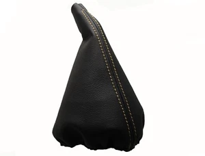 BMW X5 E53 (2000-2007) Cuffia Leva Cambio 100% Vera Pelle - Cuciture Beige - Picture 1 of 1