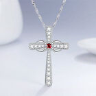 Elegant Cross 925 Silver Necklace Pendant Women Cubic Zircon Party Gift