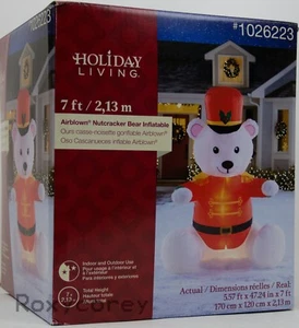 Gemmy Holiday Christmas 9 ft White Teddy Polar Bear Nutcracker Inflatable - Picture 1 of 2