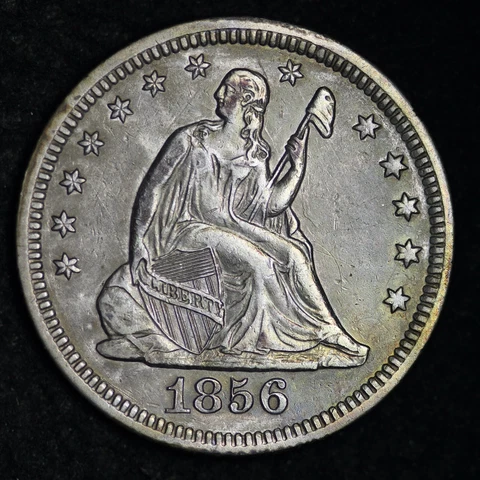 1856 Seated Liberty Silver Quarter CHOICE AU+ FREE SHIPPING E207 GLM Cover