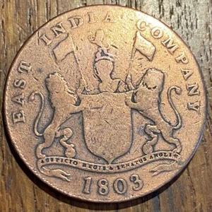 PIECE DE 20 CASH XX CASH 1803 EAST INDIA COMPANY (1037) - Imagen 1 de 2