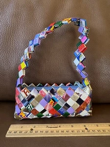 Mini Candy Wrapper Novelty Purse ~ Zip ~ 6” x 3” x 1.5” ~ Multicolor ~ Mexico - Picture 1 of 10