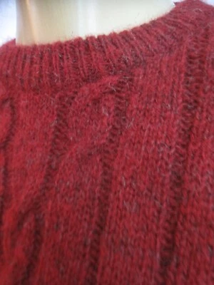 Pierre Balmain Paris Vintage Wool Cableknit Pullover Sweater Brick Red L/XL Sale - Image 1 of 4