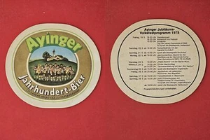 Ayinger Volksfestprogramm 1978 Brauerei Bierdeckel Coaster Beermat - Picture 1 of 1