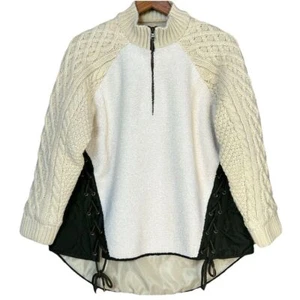 Boundless North Eden Pullover Womens XS Cable Knit Quilted Quarter Zip Chunky - Imagen 1 de 11