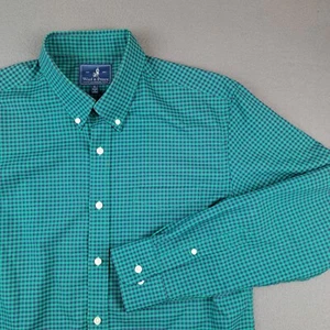 Wool & Prince Worsted Wool Long Sleeve Button Down Shirt Size Large Check - Picture 1 of 10