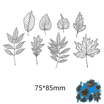 8pcs small Leaves Metal Cutting Stencil for Paper Card Scrapbooking Dies - Image 1 of 2