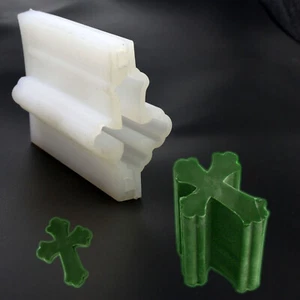 Molde de jabón de silicona con columna de tubo en forma de cruz suministros de jabón longitud 4,8" - Imagen 1 de 2