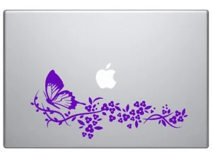 Flower and Butterfly in purple color car truck SUV laptop decal sticker9" Purple - Picture 1 of 1