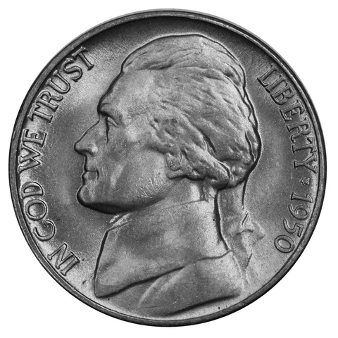 1950 -D Jefferson Nickel - Choice/Gem BU Coin (1 pc) Cover