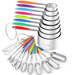 Measuring Cups and Spoons - Stainless Steel 20 Piece Stackable Set, Includes ... - Bild 1 von 7