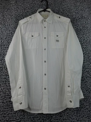 Camisa Diesel Para Mujer Mangas Largas Bolsillos con Solapa Botón Blanca Talla M Calce Ajustado Foto 1 de 4