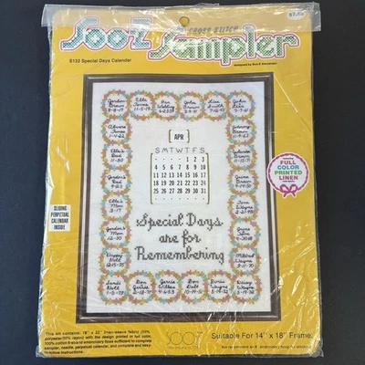 Soo-z Calendario Días Especiales De Colección *Leer* Kit Punto de Cruz Estampado Paquete Abierto S132 Foto 1 de 4