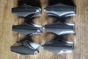 X 6 COQUILLES FIBES TOM CAISSE CLAIRE / FIBES ORIGINAL SNARE TOM DRUM LUGS LOT 7 - Imagen 1 de 6