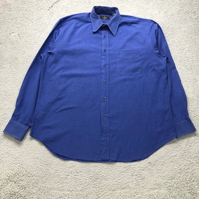 Vintage Fendi Button Up Dress Shirt Mens Large Long Sleeve Pocket Blue - Image 1 of 4