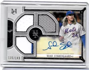 NOAH SYNDERGAARD 2018 TOPPS MUSEUM TRIPLE RELIC & CERTIFIED AUTOGRAPH#/149 - Picture 1 of 1