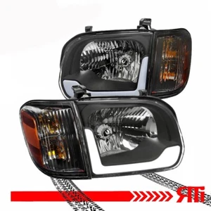 05-06 Toyota Tundra 05-06 Sequioa Headlights + Sequential Corners Black Housing - Picture 1 of 6