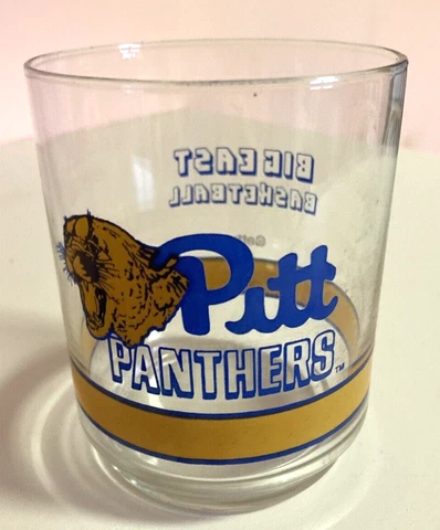 Vintage NCAA University of Pittsburgh PITT Panthers Cocktail Rocks Glass Cover