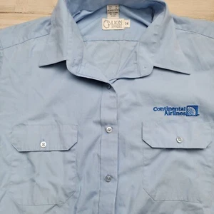 Continental Airlines Button Front Shirt Vintage 90s Y2K Uniform Women 24 XXL - Picture 1 of 7