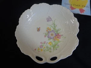 Vintage Candy Nut Dish PURPLE BUTTERFLIES FLOWERS 6" Porcelain Japan - Picture 1 of 4