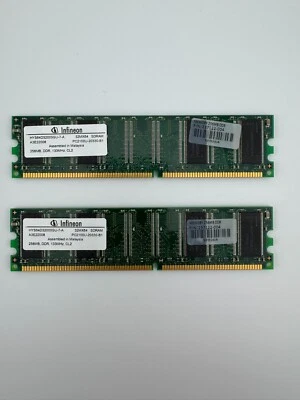 512MB 2x256MB DDR-266 INFINEON PC-2100 HYS64D32000GU-7-A DDR1 HP 237122-004 Kit - Image 1 of 2