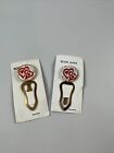 2 Vintage Heart Shaped Love Brass Gold Tone Bookmark New