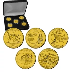 2002 State Quarters 24 Karat Gold Plated Sets - Picture 1 of 1